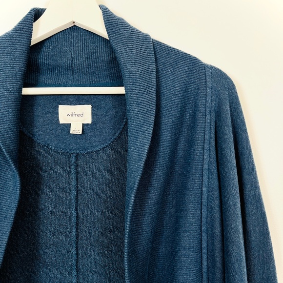 Aritzia Wilfred Blue Open Front Shawl Sweatshirt - Picture 4 of 4